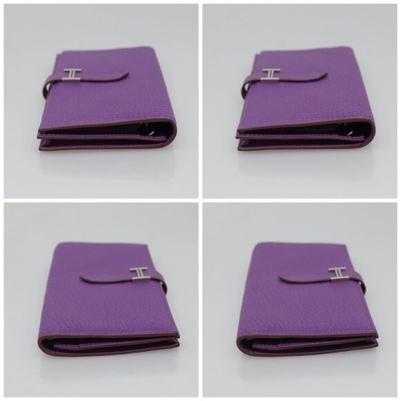 HERMES Bean Soufflé Wallet Shave Purple Auth yk19464V - Picture 16 of 16